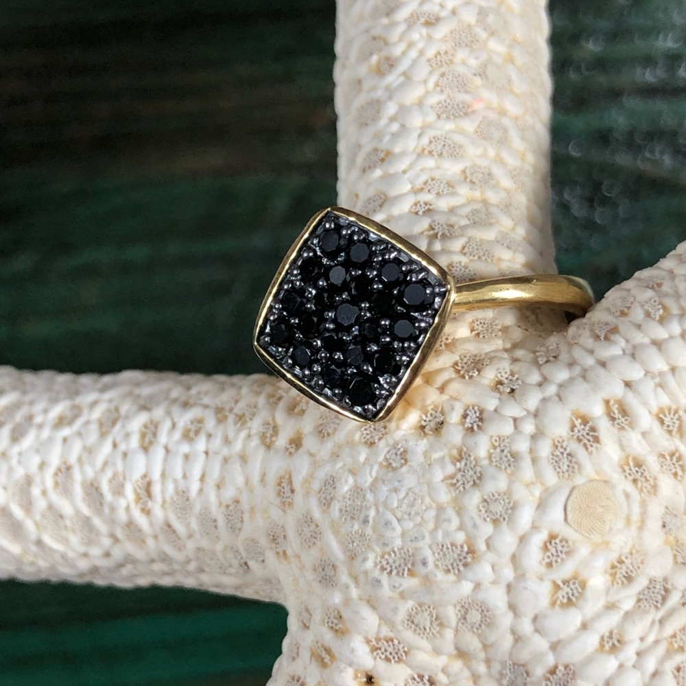 Genuine Black Spinel Stone Ring